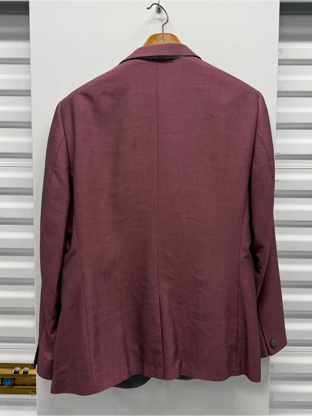 Topman Premium Men's Burgundy Blazer with Gray Trim